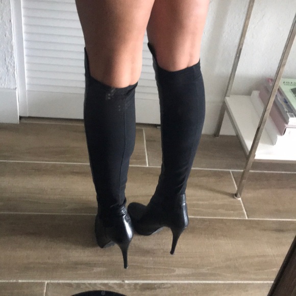Stuart Weitzman Leather and Stretch Boots - Picture 7 of 8